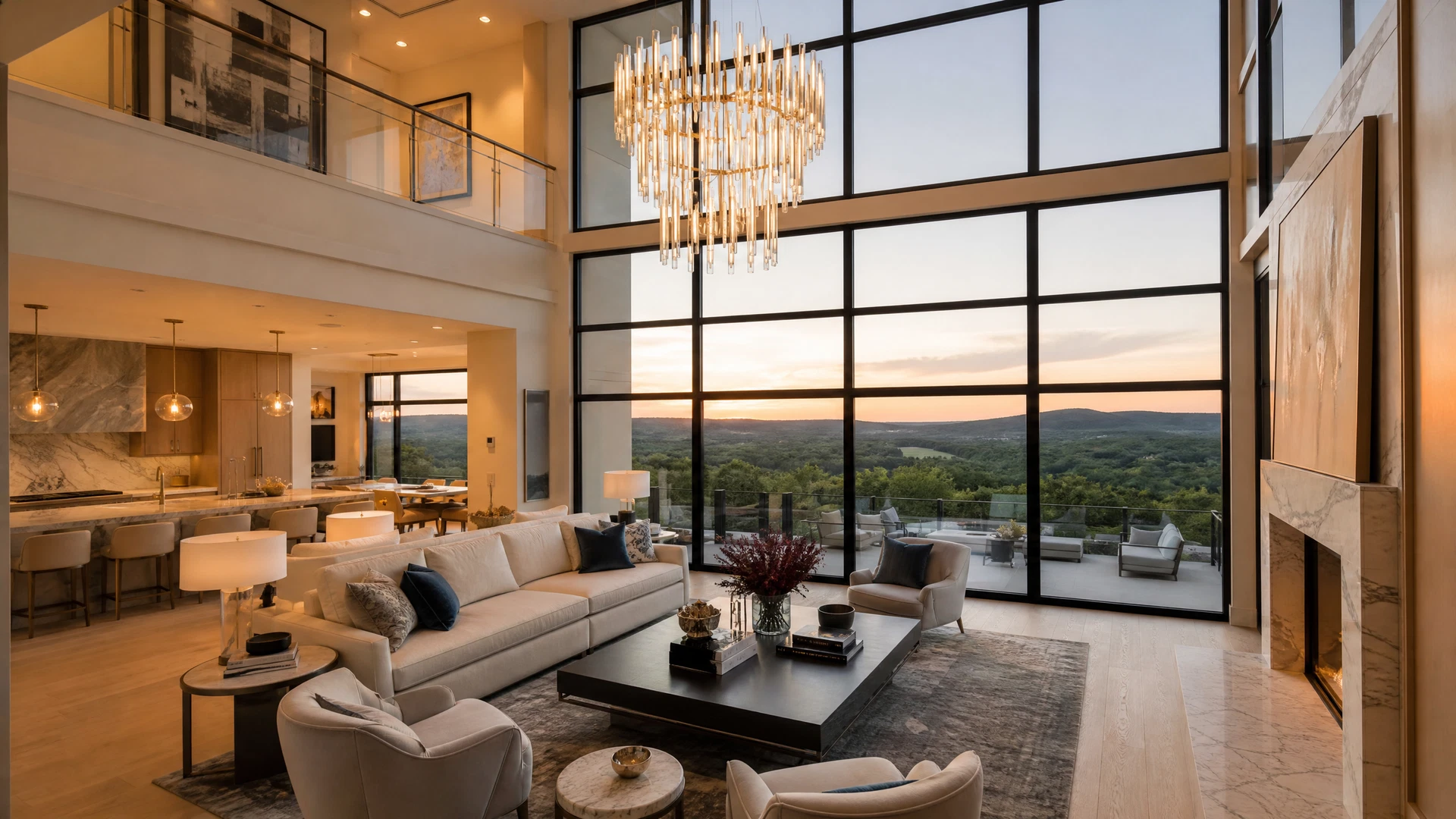 High-end modern living room interior